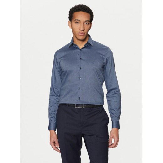 Calvin Klein Koszula K10K113864 Niebieski Slim Fit ze sklepu MODIVO w kategorii Koszule męskie - zdjęcie 182699143