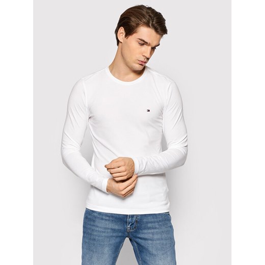 Tommy Hilfiger Longsleeve MW0MW10804 Biały Slim Fit ze sklepu MODIVO w kategorii T-shirty męskie - zdjęcie 182699444