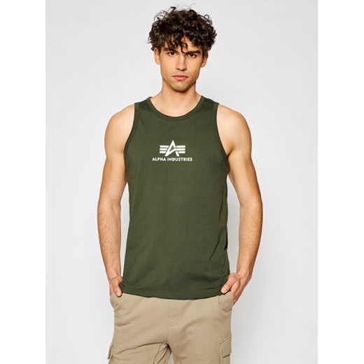 Alpha Industries Tank top Basic 126566 Zielony Regular Fit ze sklepu MODIVO w kategorii T-shirty męskie - zdjęcie 182699582