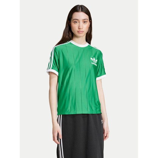 adidas T-Shirt adicolor 3-Stripes IY7227 Zielony Loose Fit ze sklepu MODIVO w kategorii Bluzki damskie - zdjęcie 182699610