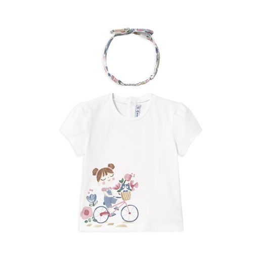 Mayoral T-Shirt 1044 Biały Regular Fit ze sklepu MODIVO w kategorii Bluzy i swetry - zdjęcie 182699732