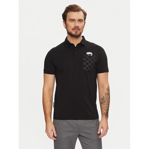 KARL LAGERFELD Polo 745091 551251 Czarny Regular Fit ze sklepu MODIVO w kategorii T-shirty męskie - zdjęcie 182699744