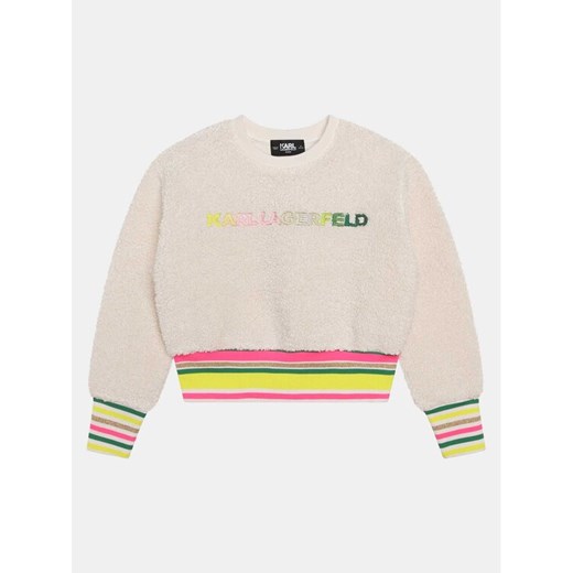 Karl Lagerfeld Kids Bluza Z15460 M Biały Regular Fit ze sklepu MODIVO w kategorii Bluzy dziewczęce - zdjęcie 182699770