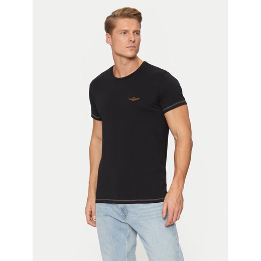 Aeronautica Militare T-Shirt AM1UTI003 Czarny Regular Fit ze sklepu MODIVO w kategorii T-shirty męskie - zdjęcie 182699772
