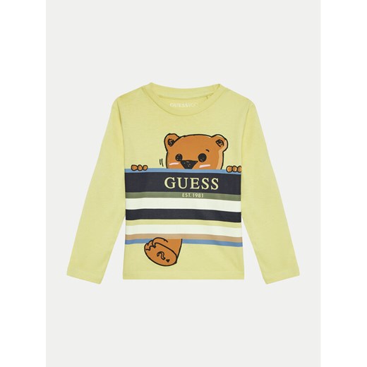 Guess Bluzka N4BI24 I3Z13 Żółty Regular Fit ze sklepu MODIVO w kategorii Bluzki dziewczęce - zdjęcie 182699804