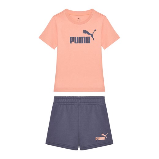 Puma Komplet t-shirt i spodenki Ess 686307 Różowy Regular Fit ze sklepu MODIVO w kategorii Komplety dziewczęce - zdjęcie 182700011