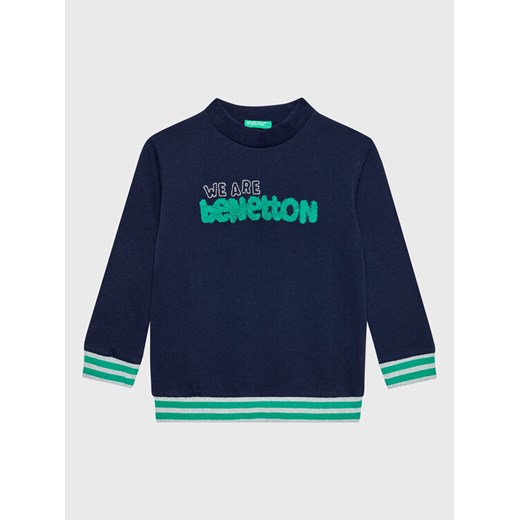 United Colors Of Benetton Bluza 3J68G104C Granatowy Regular Fit ze sklepu MODIVO w kategorii Bluzy chłopięce - zdjęcie 182700051