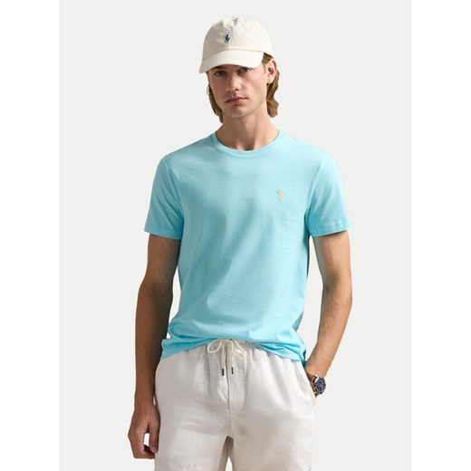 Polo Ralph Lauren T-Shirt 710671438407 Błękitny Slim Fit ze sklepu MODIVO w kategorii T-shirty męskie - zdjęcie 182700304