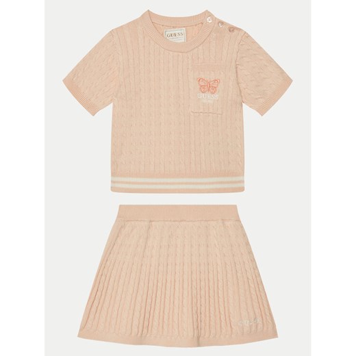 Guess Komplet bluzka i spódnica K5RG04 Z37L1 Różowy Regular Fit ze sklepu MODIVO w kategorii Komplety dziewczęce - zdjęcie 182700350