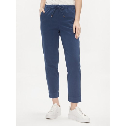 Max Mara Leisure Spodnie materiałowe Terreno 2416131058 Granatowy Regular Fit ze sklepu MODIVO w kategorii Spodnie damskie - zdjęcie 182700423