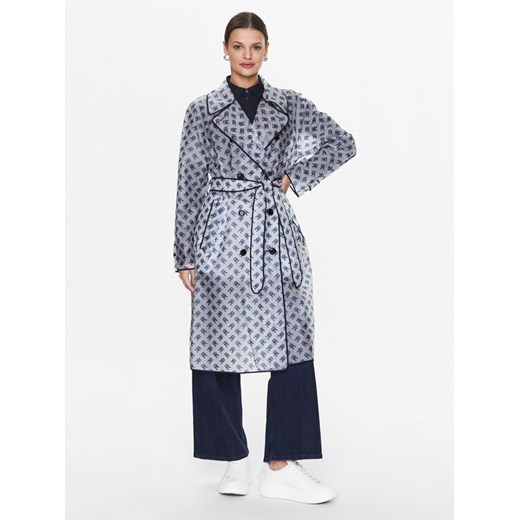 Tommy Hilfiger Trencz Transparent WW0WW38075 Niebieski Regular Fit ze sklepu MODIVO w kategorii Płaszcze damskie - zdjęcie 182700512