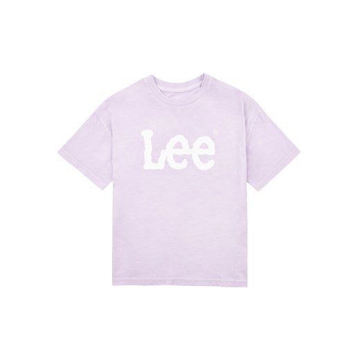 Lee T-Shirt Overdye LEG5080 Fioletowy Regular Fit ze sklepu MODIVO w kategorii Bluzki dziewczęce - zdjęcie 182700533