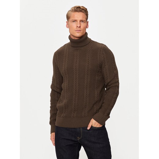 Jack&Jones Golf 12261441 Brązowy Regular Fit ze sklepu MODIVO w kategorii Swetry męskie - zdjęcie 182700534