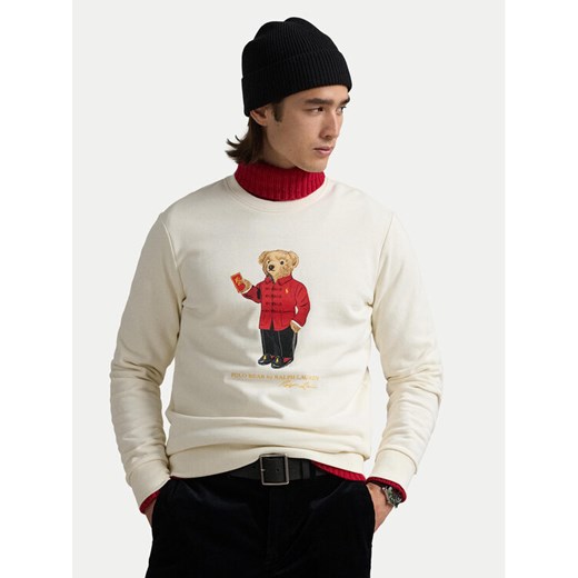 Polo Ralph Lauren Bluza 710961598001 Écru Regular Fit ze sklepu MODIVO w kategorii Bluzy męskie - zdjęcie 182700564