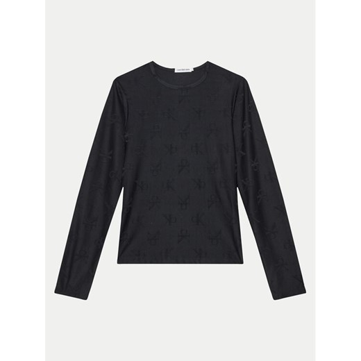 Calvin Klein Jeans Bluzka IG0IG02536 Czarny Slim Fit ze sklepu MODIVO w kategorii T-shirty chłopięce - zdjęcie 182700632