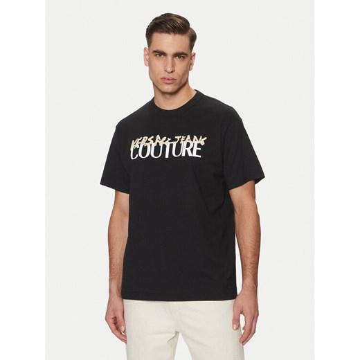 Versace Jeans Couture T-Shirt 78GAHE06 Czarny Regular Fit ze sklepu MODIVO w kategorii T-shirty męskie - zdjęcie 182700750