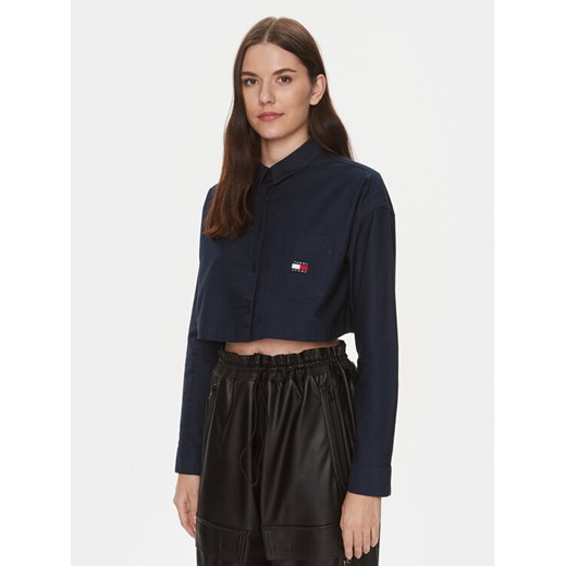 Tommy Jeans Koszula Badge DW0DW17345 Granatowy Relaxed Fit ze sklepu MODIVO w kategorii Koszule damskie - zdjęcie 182700762