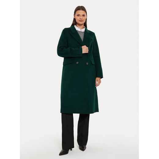 Tommy Hilfiger Płaszcz wełniany WW0WW42621 Zielony Regular Fit ze sklepu MODIVO w kategorii Płaszcze damskie - zdjęcie 182700850