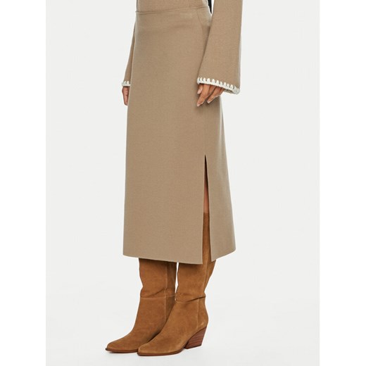 Luisa Spagnoli Spódnica midi Madis 58456 Beżowy Slim Fit ze sklepu MODIVO w kategorii Spódnice - zdjęcie 182700893