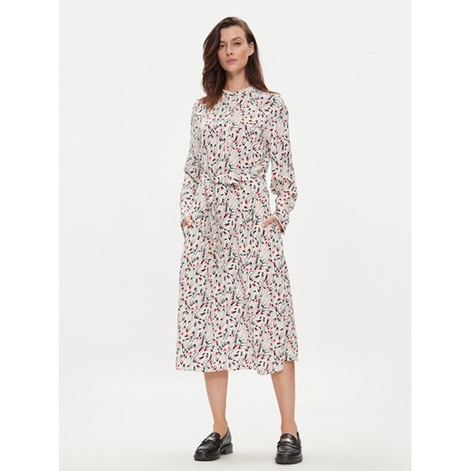 Tommy Hilfiger Sukienka koszulowa WW0WW41904 Écru Relaxed Fit ze sklepu MODIVO w kategorii Sukienki - zdjęcie 182700951