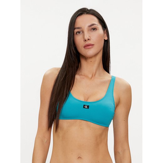 Calvin Klein Swimwear Góra od bikini KW0KW02344 Niebieski ze sklepu MODIVO w kategorii Stroje kąpielowe - zdjęcie 182700970