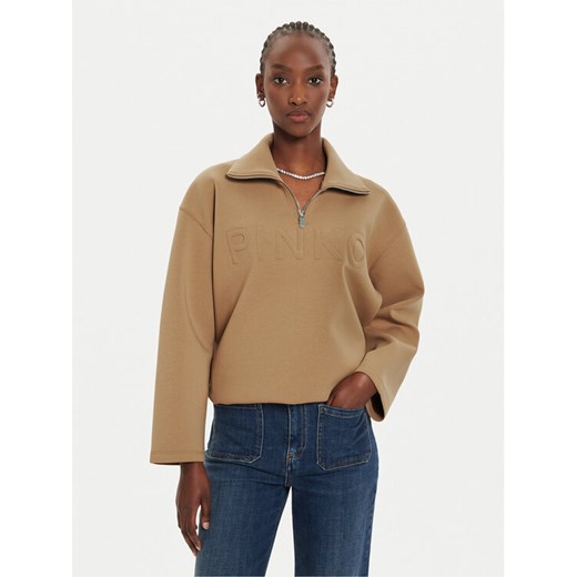 Pinko Bluza Maglia 104234 A25J Brązowy Regular Fit ze sklepu MODIVO w kategorii Bluzy damskie - zdjęcie 182700980