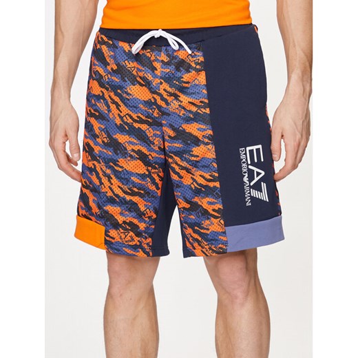 EA7 Emporio Armani Szorty sportowe 3DPS60 PJEQZ 2605 Pomarańczowy Regular Fit ze sklepu MODIVO w kategorii Spodenki męskie - zdjęcie 182701003