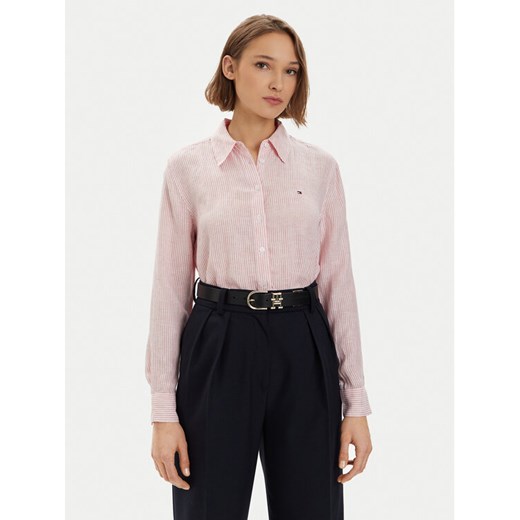 Tommy Hilfiger Koszula WW0WW42036 Różowy Regular Fit ze sklepu MODIVO w kategorii Koszule damskie - zdjęcie 182701082