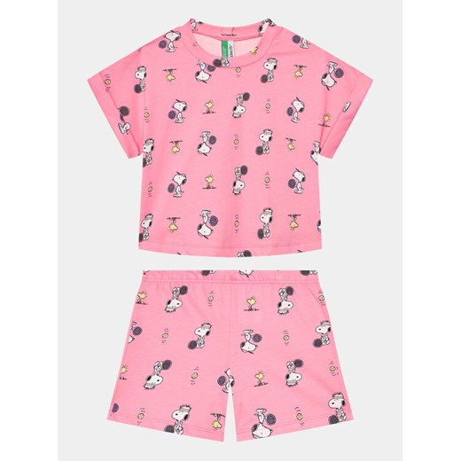 United Colors Of Benetton Piżama 35I70P069 Różowy Relaxed Fit ze sklepu MODIVO w kategorii Piżamy dziecięce - zdjęcie 182701110
