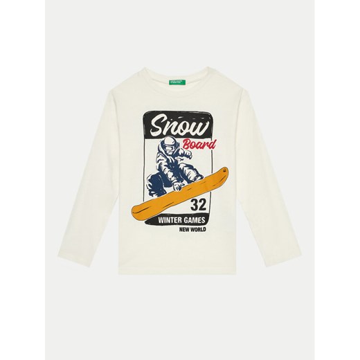 United Colors Of Benetton Bluzka 3096C10LZ Écru Regular Fit ze sklepu MODIVO w kategorii Bluzki dziewczęce - zdjęcie 182701130