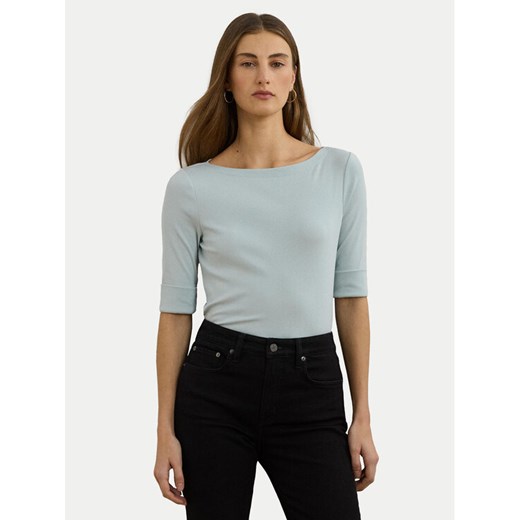 LAUREN RALPH LAUREN Bluzka 200654963187 Błękitny Slim Fit ze sklepu MODIVO w kategorii Bluzki damskie - zdjęcie 182701163