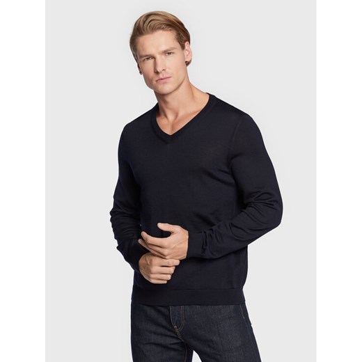 Boss Sweter Melba-P 50468261 Granatowy Slim Fit ze sklepu MODIVO w kategorii Swetry męskie - zdjęcie 182701183