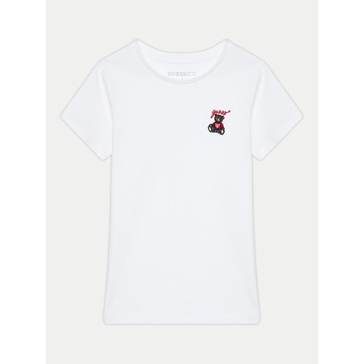 Guess T-Shirt J4BI35 J1313 Biały Regular Fit ze sklepu MODIVO w kategorii Bluzki dziewczęce - zdjęcie 182701244