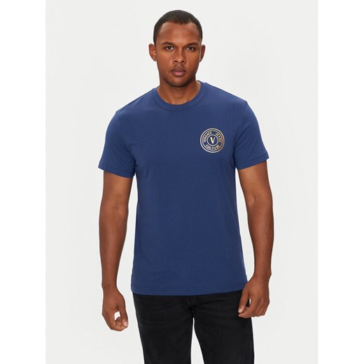 Versace Jeans Couture T-Shirt 77GAHT00 CJ00T Niebieski Slim Fit ze sklepu MODIVO w kategorii T-shirty męskie - zdjęcie 182701270