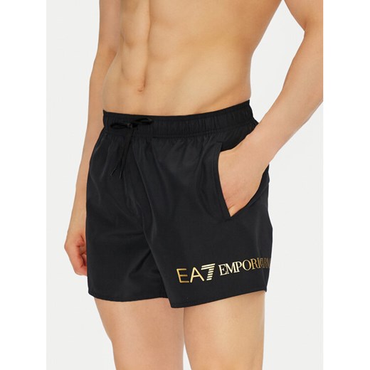 EA7 Emporio Armani Szorty kąpielowe 7M000519 AF13049 MC004 Czarny Regular Fit ze sklepu MODIVO w kategorii Kąpielówki - zdjęcie 182701280