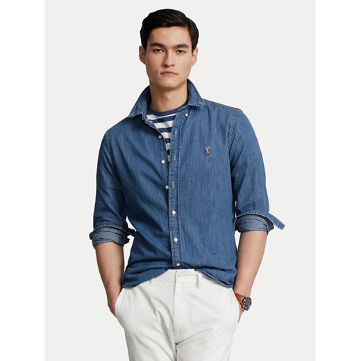 Polo Ralph Lauren Koszula Core Replen 710548539 Granatowy Slim Fit ze sklepu MODIVO w kategorii Koszule męskie - zdjęcie 182701324