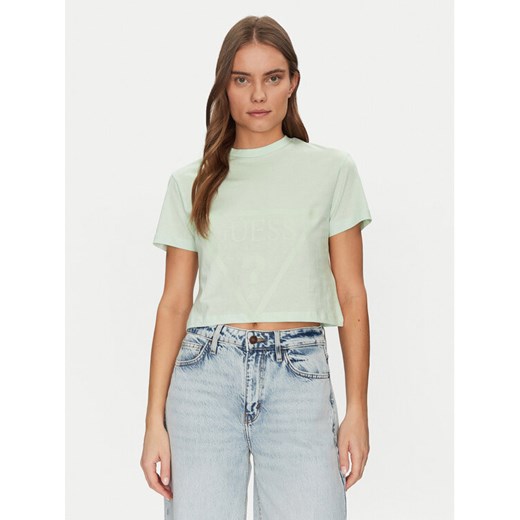 Guess T-Shirt V2YI06 K8HM0 Zielony Regular Fit ze sklepu MODIVO w kategorii Bluzki damskie - zdjęcie 182701364