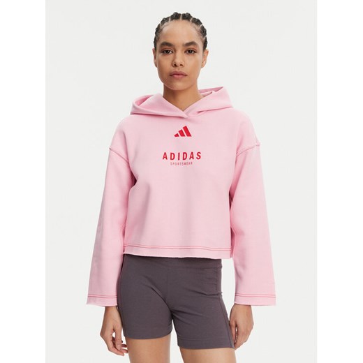 adidas Bluza ALL SZN Graphic JJ4519 Różowy Loose Fit ze sklepu MODIVO w kategorii Bluzy damskie - zdjęcie 182701371