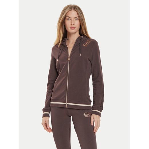 EA7 Emporio Armani Bluza 8NTM34 TJTXZ 1755 Brązowy Regular Fit ze sklepu MODIVO w kategorii Bluzy damskie - zdjęcie 182701381
