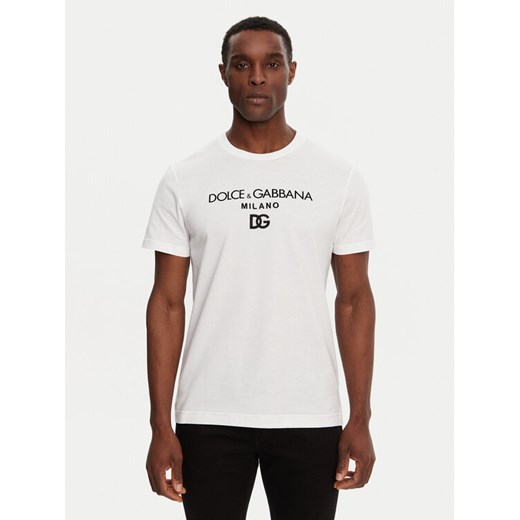 Dolce&Gabbana T-Shirt G8PD7Z G7B9X Biały Regular Fit ze sklepu MODIVO w kategorii T-shirty męskie - zdjęcie 182701411