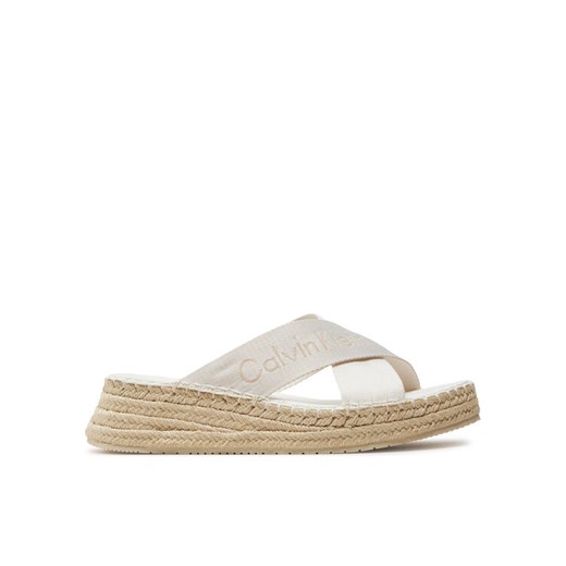 Calvin Klein Jeans Espadryle Sporty Wedge Rope Sandal Mr YW0YW01364 Biały ze sklepu MODIVO w kategorii Espadryle damskie - zdjęcie 182701414