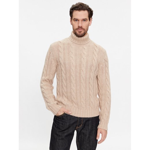 United Colors Of Benetton Golf 109TU2014 Beżowy Regular Fit ze sklepu MODIVO w kategorii Swetry męskie - zdjęcie 182701502