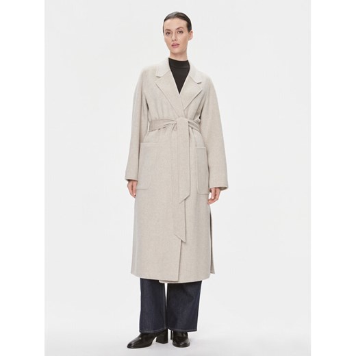 IVY OAK Płaszcz wełniany Celia IO1123F1046 Beżowy Loose Fit ze sklepu MODIVO w kategorii Płaszcze damskie - zdjęcie 182701610