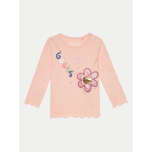 Guess Bluzka K4YI19 K6YW4 Różowy Regular Fit ze sklepu MODIVO w kategorii Bluzki dziewczęce - zdjęcie 182701770