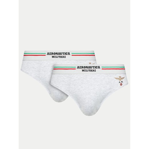Aeronautica Militare Komplet 2 par slipów AM1USL001 Szary ze sklepu MODIVO w kategorii Majtki męskie - zdjęcie 182701800