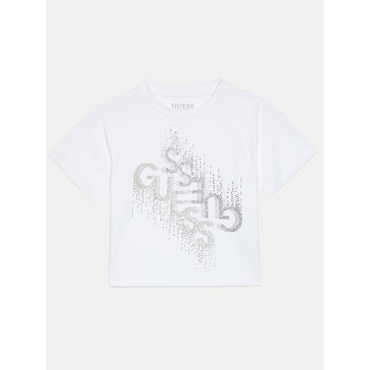 Guess T-Shirt J4BI05 J1314 Biały Boxy Fit ze sklepu MODIVO w kategorii Bluzki dziewczęce - zdjęcie 182701872