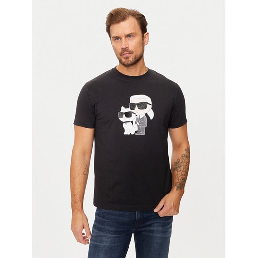 KARL LAGERFELD T-Shirt 755061 544241 Czarny Regular Fit ze sklepu MODIVO w kategorii T-shirty męskie - zdjęcie 182701942