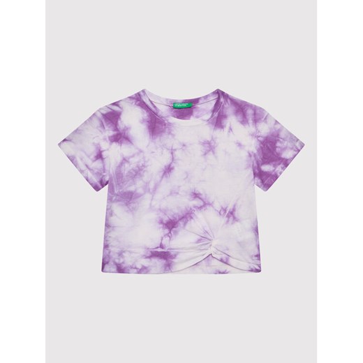 United Colors Of Benetton T-Shirt 3085C104S Fioletowy Regular Fit ze sklepu MODIVO w kategorii Bluzki dziewczęce - zdjęcie 182702073