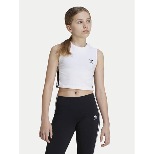 adidas Top Trefoil JE0514 Biały Regular Fit ze sklepu MODIVO w kategorii Bluzki dziewczęce - zdjęcie 182702082