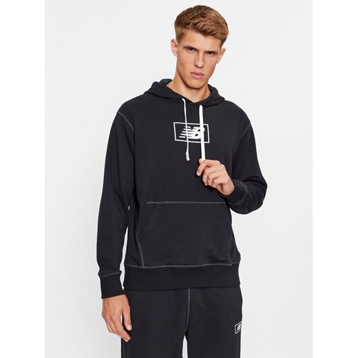 New Balance Bluza NB Essentials Hoodie MT33508 Czarny Regular Fit ze sklepu MODIVO w kategorii Bluzy męskie - zdjęcie 182702113